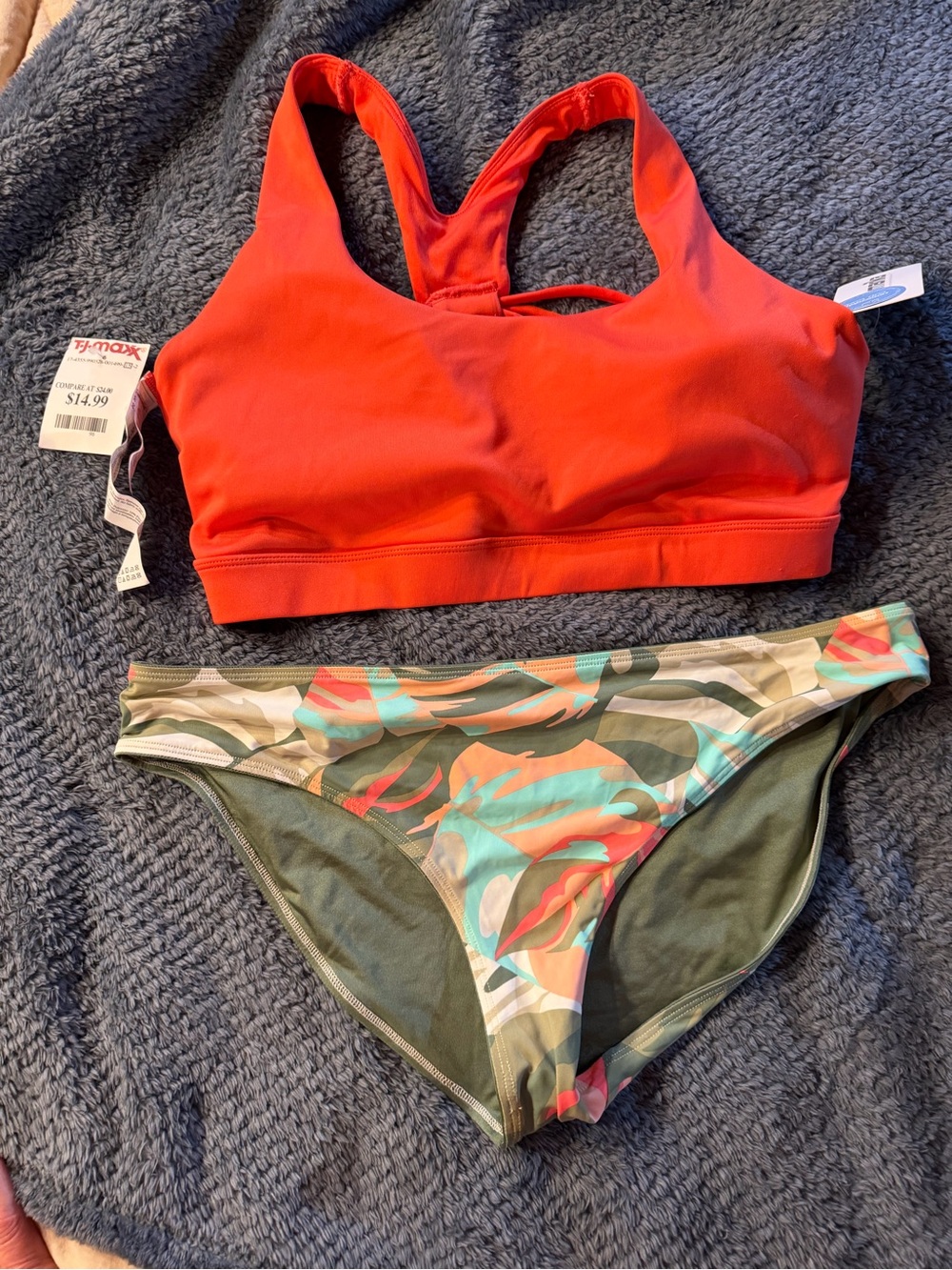 Marika Bright Red Strappy Sports Bikini Top